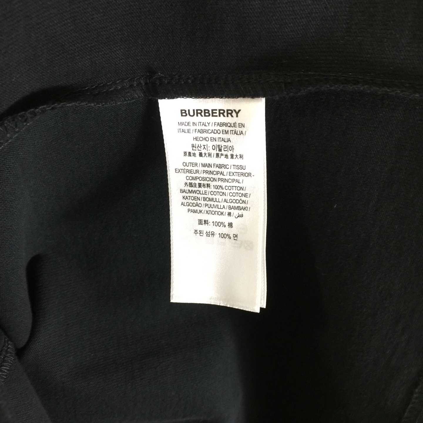 Burberry Check Cursive Logo Cotton T-shirt - DesignerGu