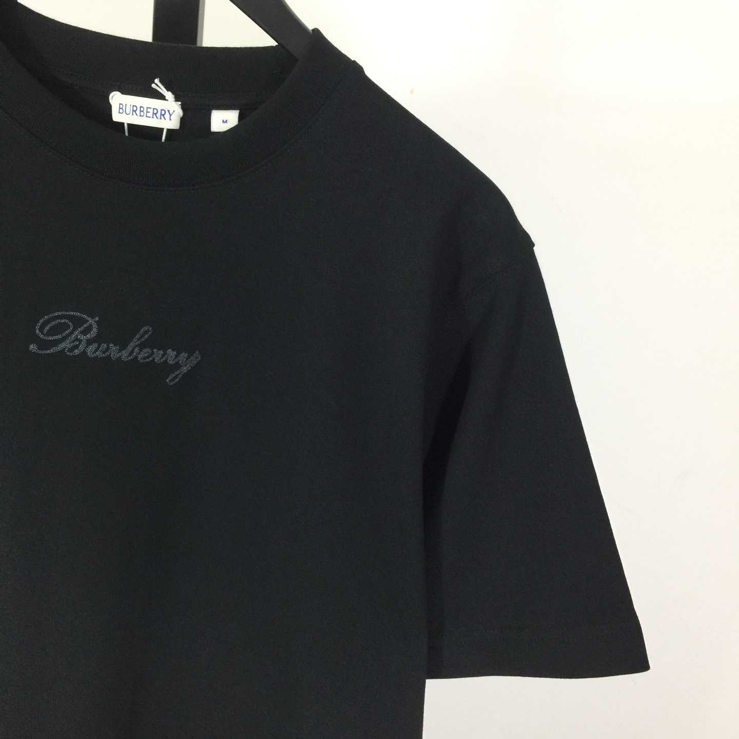 Burberry Check Cursive Logo Cotton T-shirt - DesignerGu