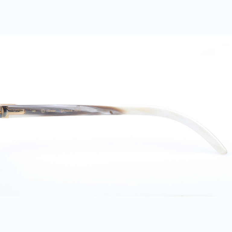 Cartier CT_3524012 White Buffalo Sunglasses In Gold Gradient Blue - DesignerGu