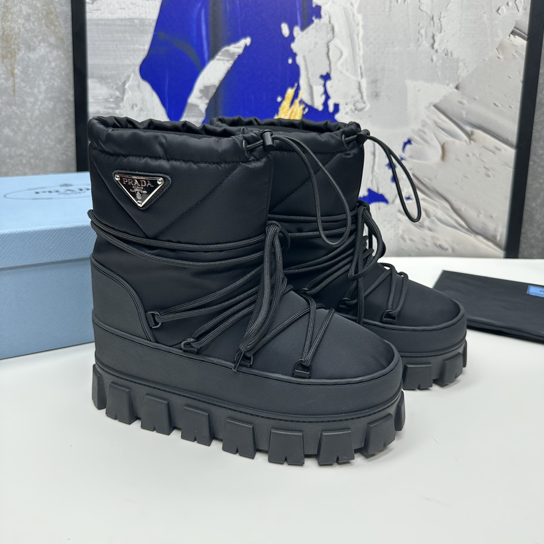 Prada Nylon Gabardine Après-ski Boots - DesignerGu
