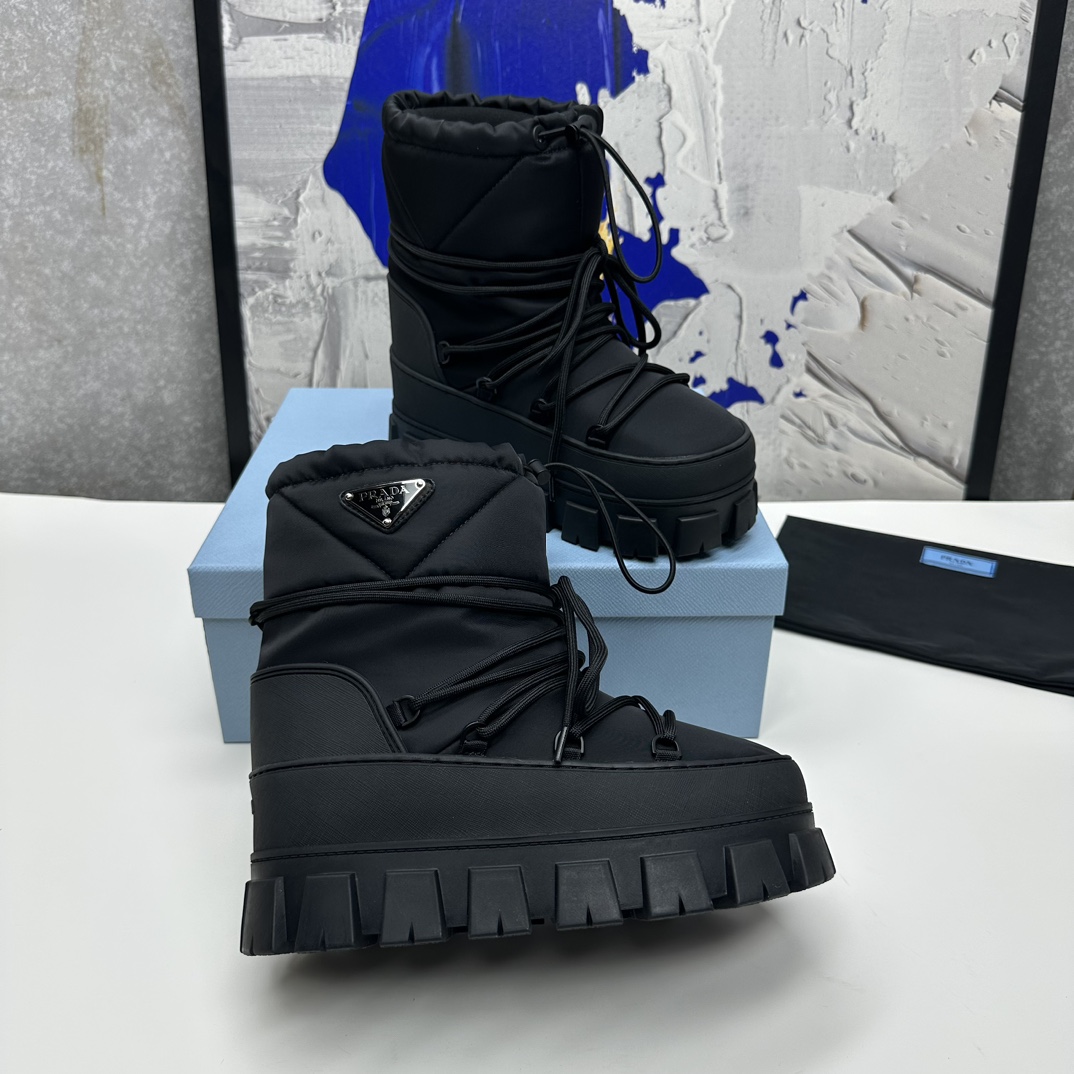 Prada Nylon Gabardine Après-ski Boots - DesignerGu