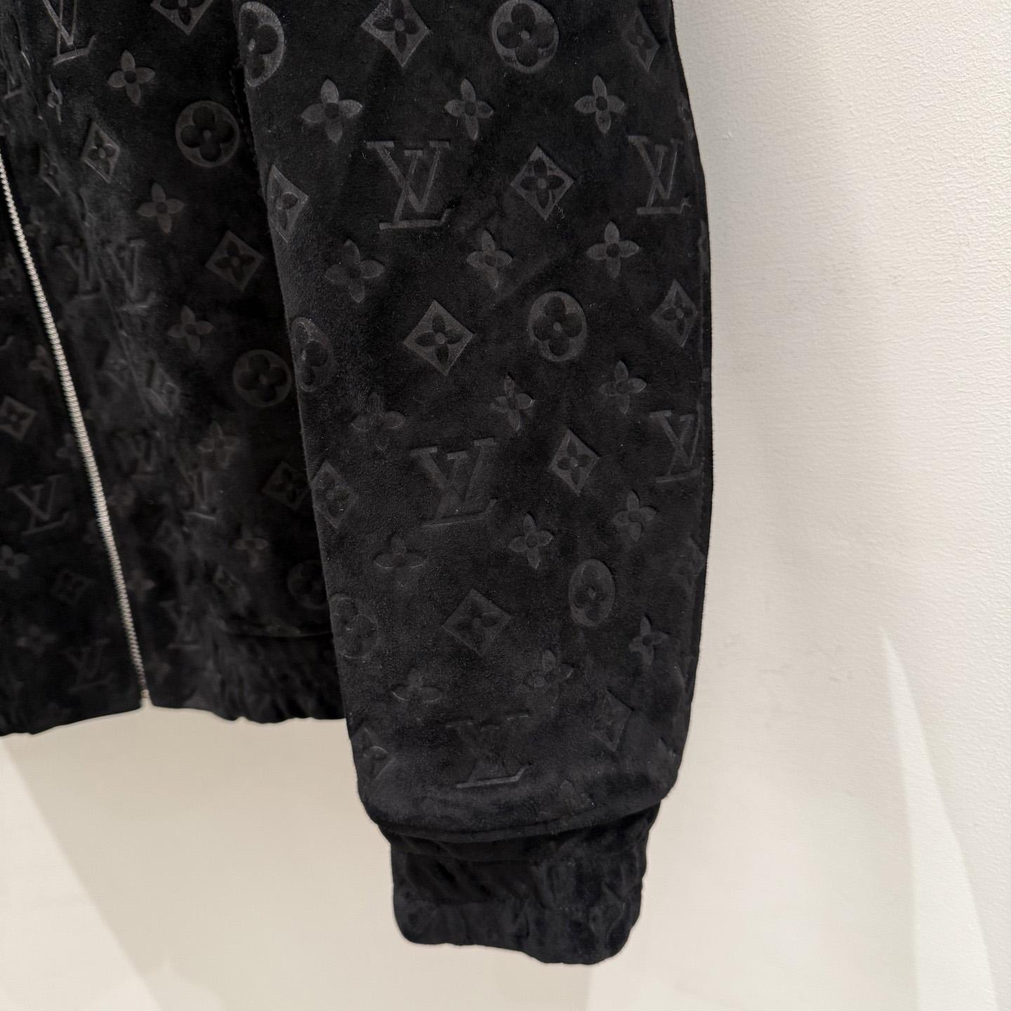 Louis Vuitton Monogram Debossed Suede Tracksuit Jacket   - DesignerGu
