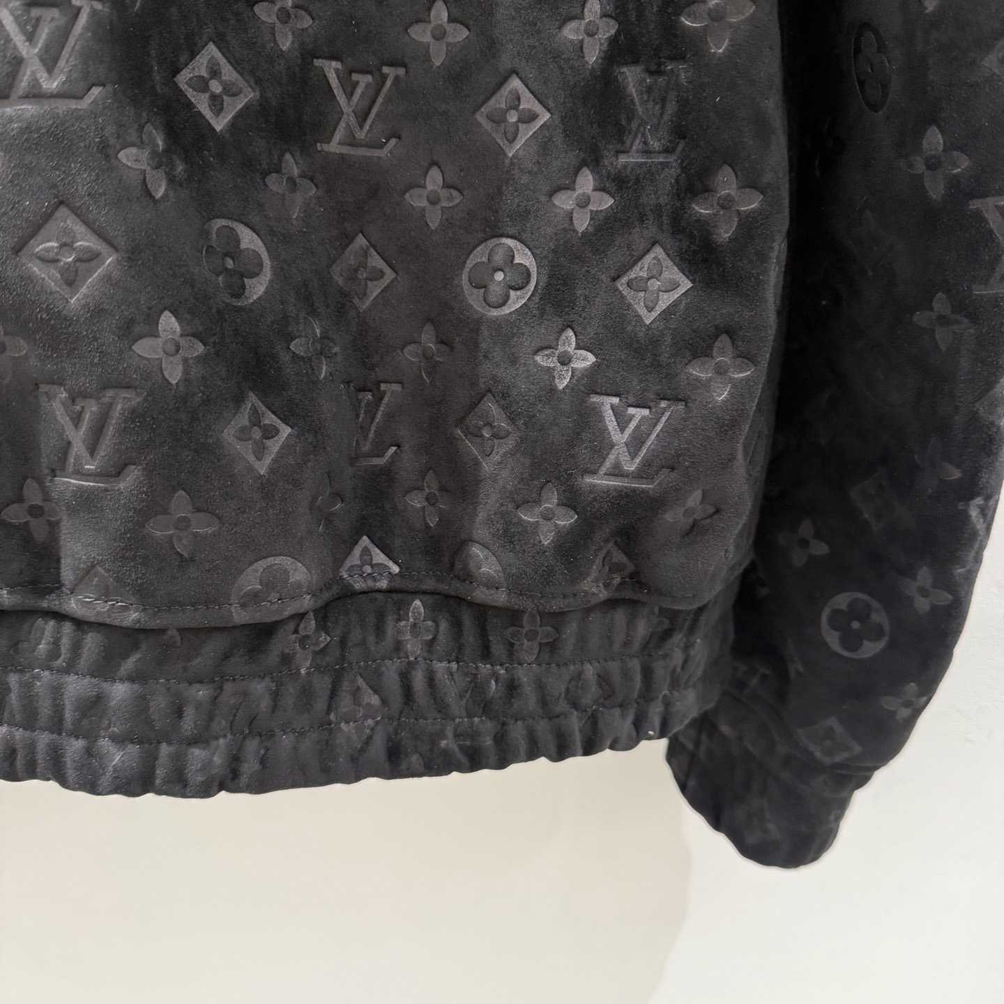 Louis Vuitton Monogram Debossed Suede Tracksuit Jacket   - DesignerGu