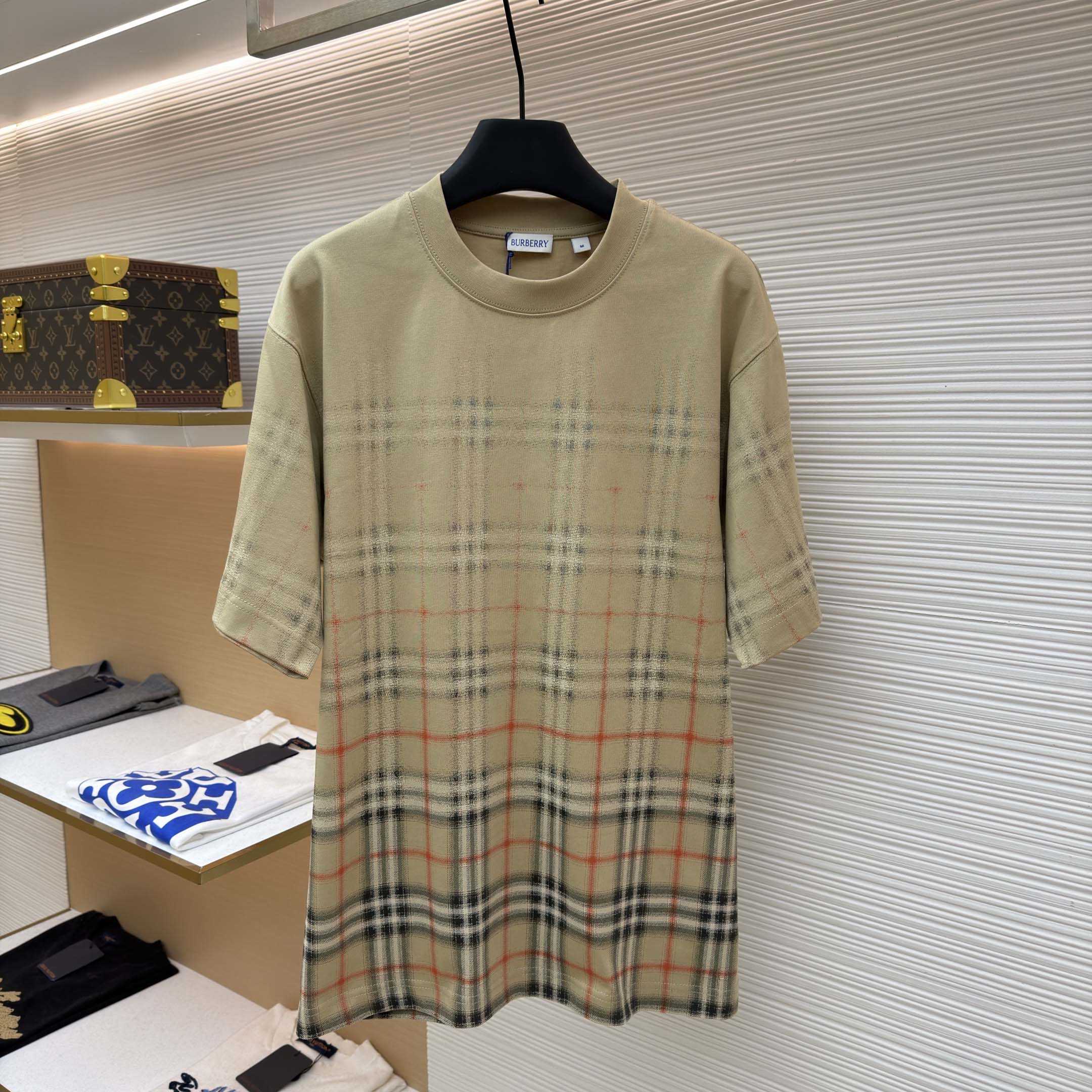 Burberry Gradient Check Cotton T-shirt - DesignerGu