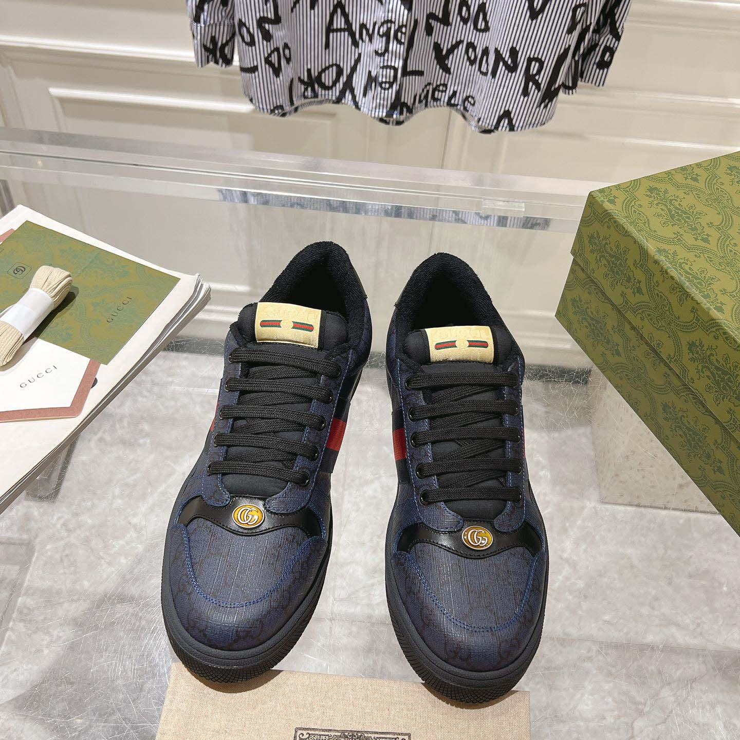Gucci Screener 'GG Supreme - Dark Blue Red' - DesignerGu
