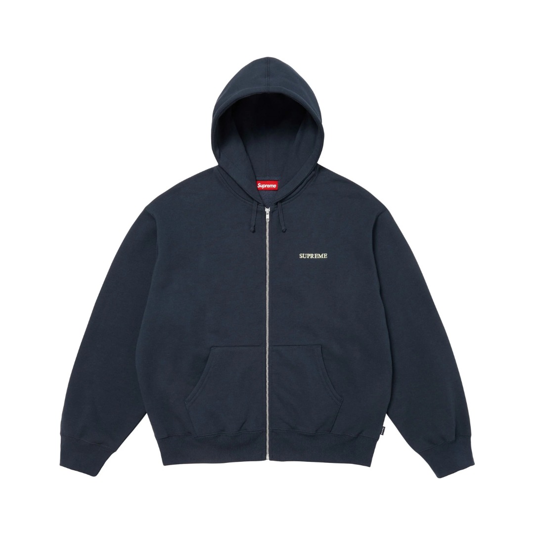 Supreme Idgaf Zip Up Hooded Sweatshirt 'Blue' - DesignerGu