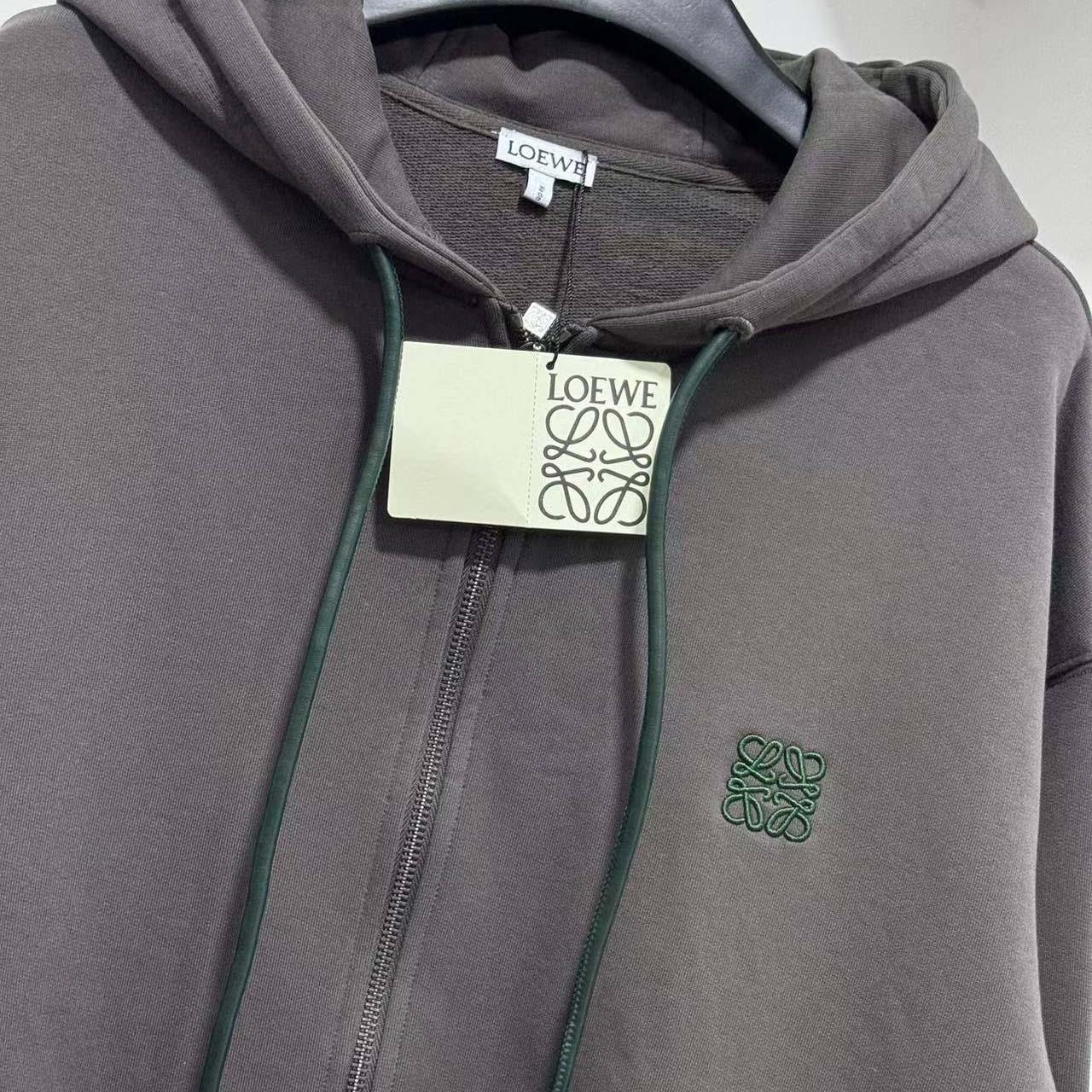 Loewe Zip-up Hoodie In Cotton - DesignerGu