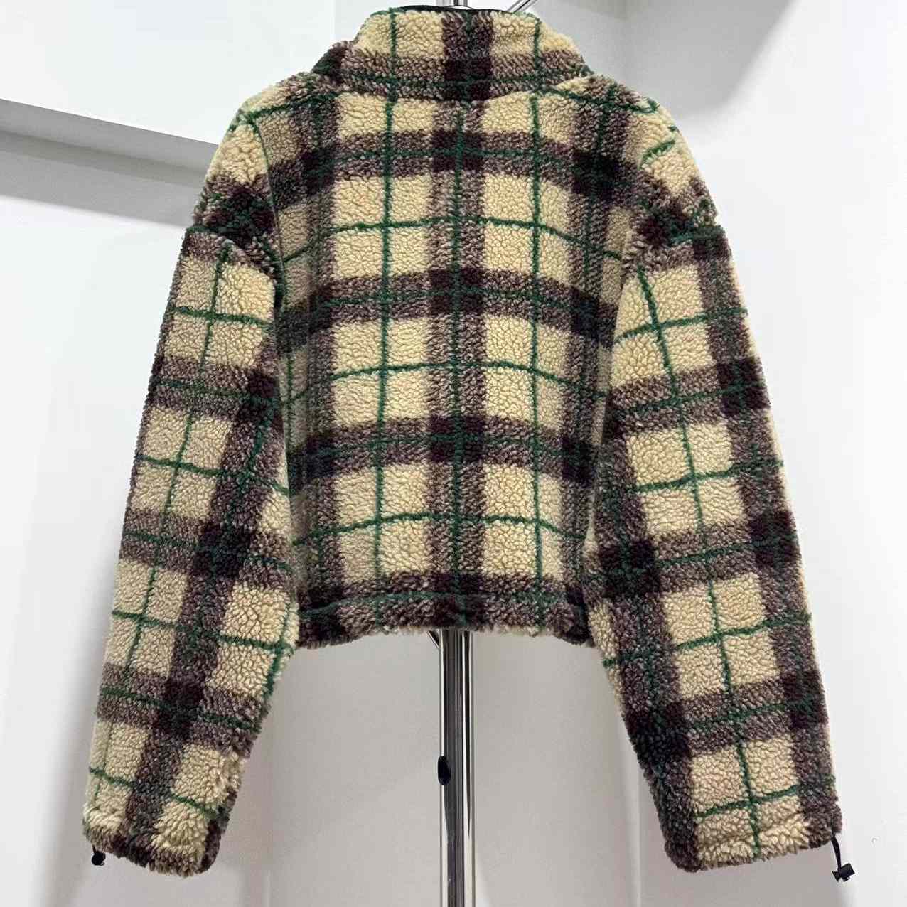 Gucci Checked Teddy Jacket With Zipper - DesignerGu