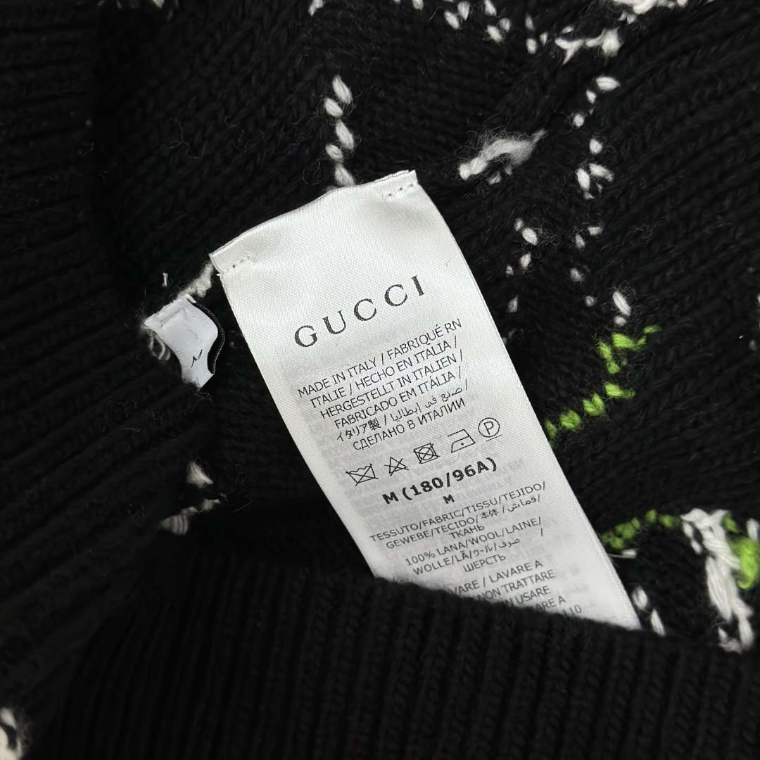 Gucci Wool Jacquard Zip Jacket With Intarsia - DesignerGu
