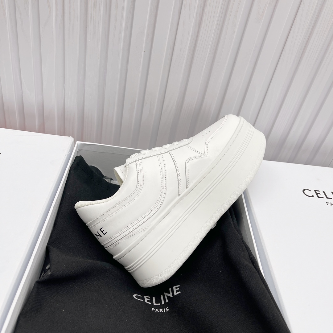 Celine Block Sneakers With Wedge Outsole In Calfskin - DesignerGu