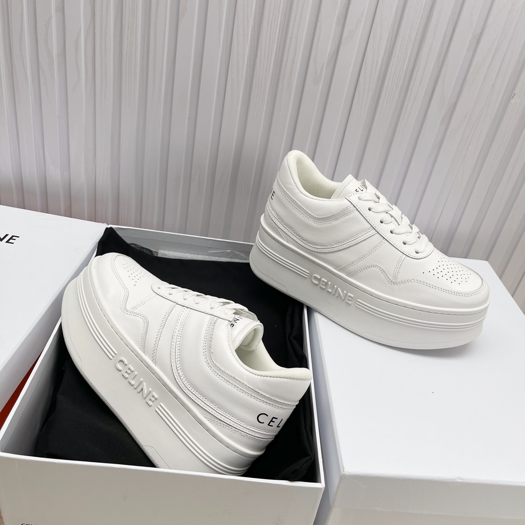 Celine Block Sneakers With Wedge Outsole In Calfskin - DesignerGu