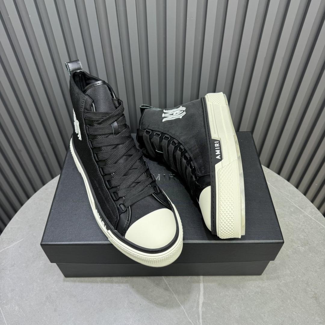 Amiri Black'MA' Court Hi Sneakers - DesignerGu
