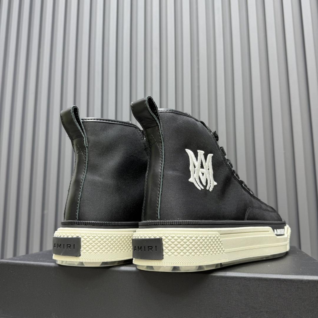 Amiri Black'MA' Court Hi Sneakers - DesignerGu