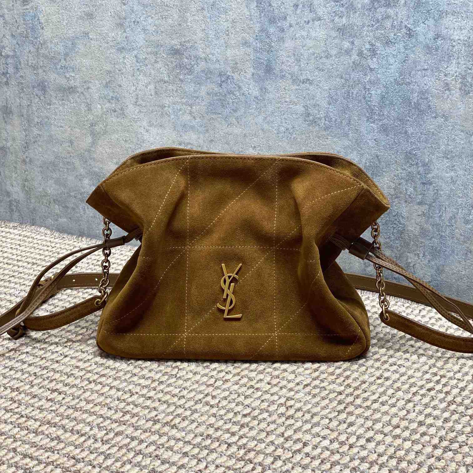 Saint Laurent Jamie Shoulder Pouch In Suede - DesignerGu