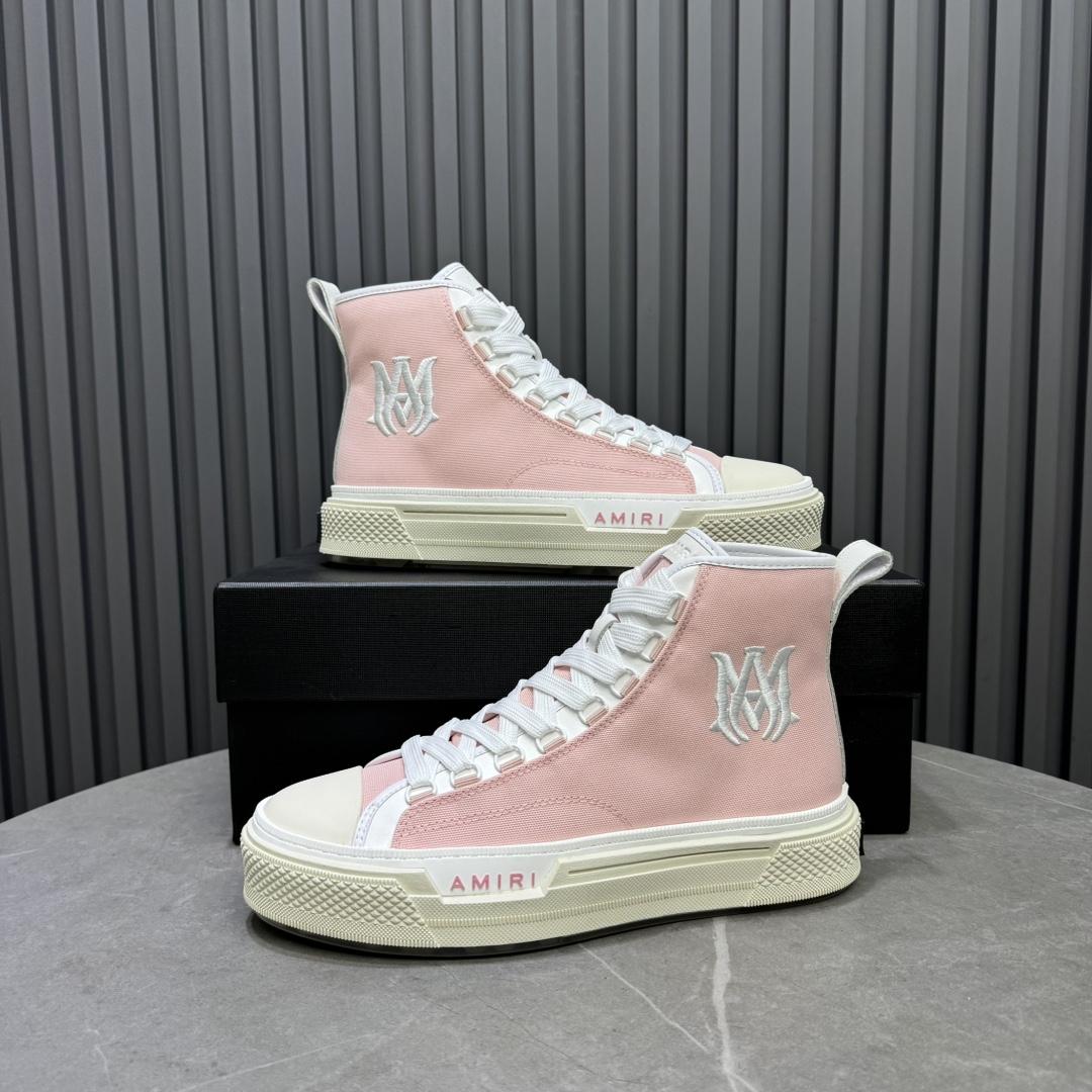 Amiri Pink 'MA' Court Hi Sneakers - DesignerGu