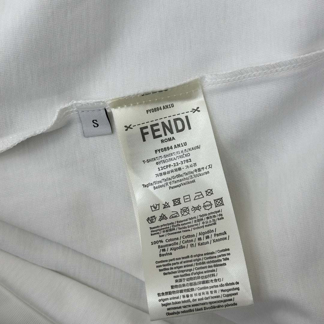 Fendi White Cotton T-shirt - DesignerGu