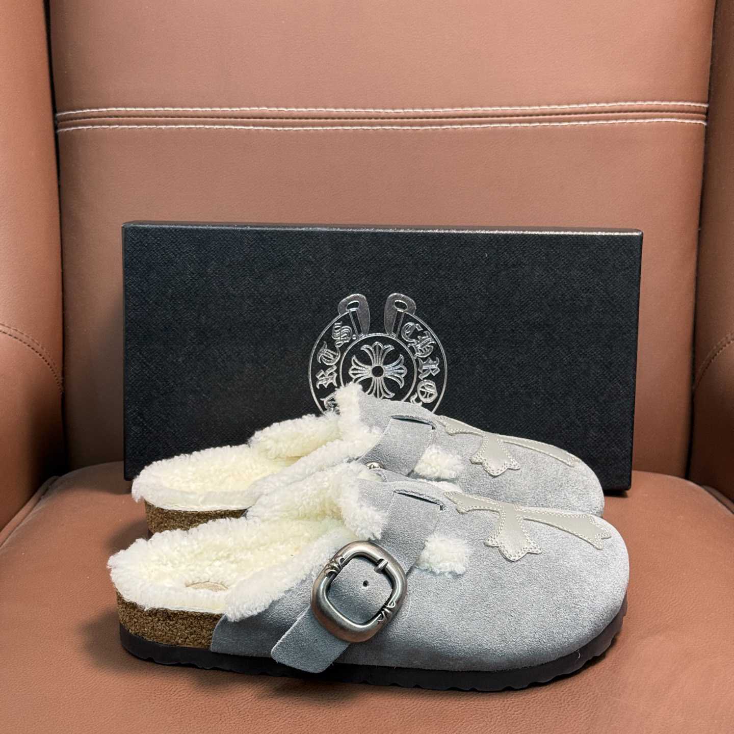 Chrome Hearts Birkenstock Boston Suede Sandals  - DesignerGu