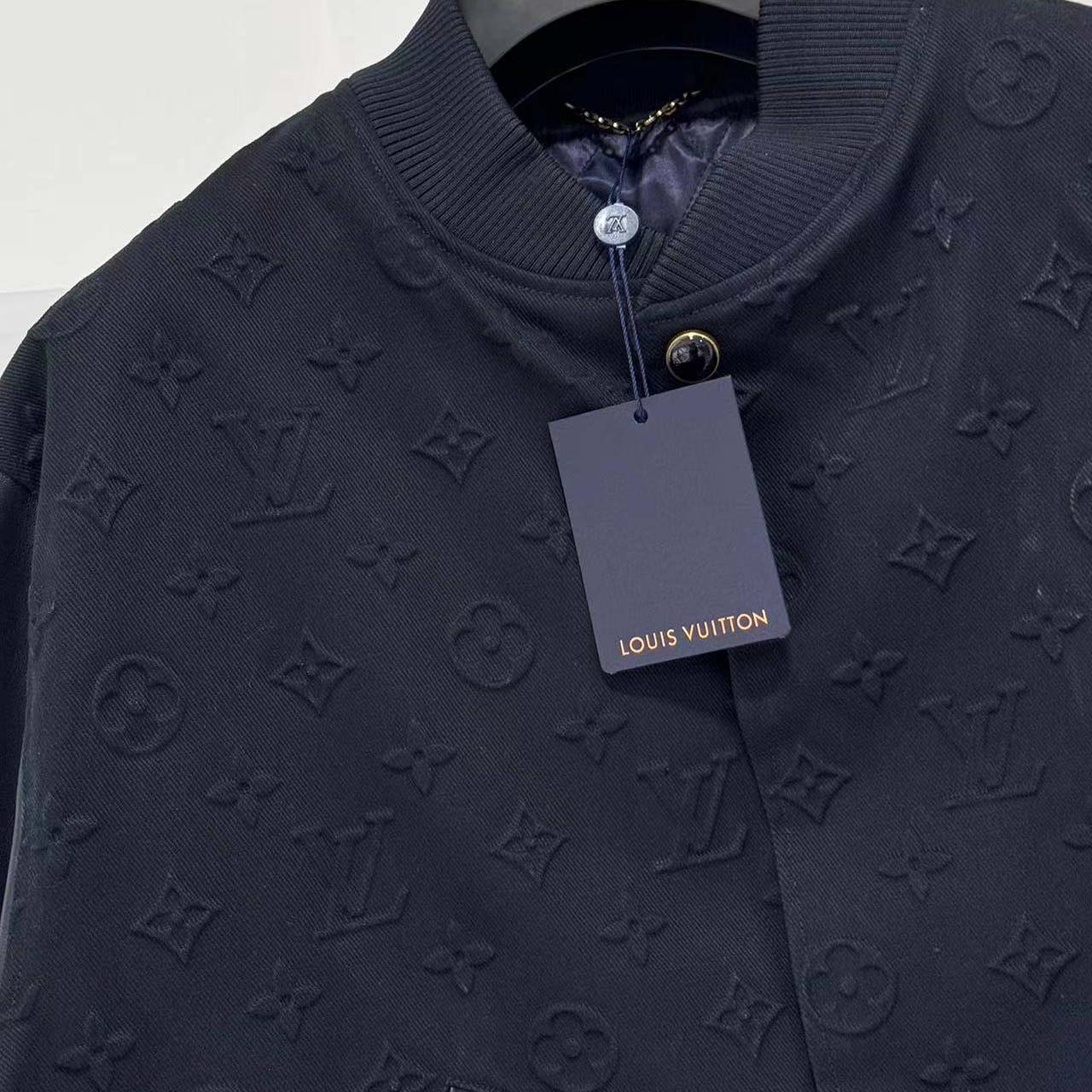 Louis Vuitton Embossed Monogram Cotton Varsity Jacket   - DesignerGu