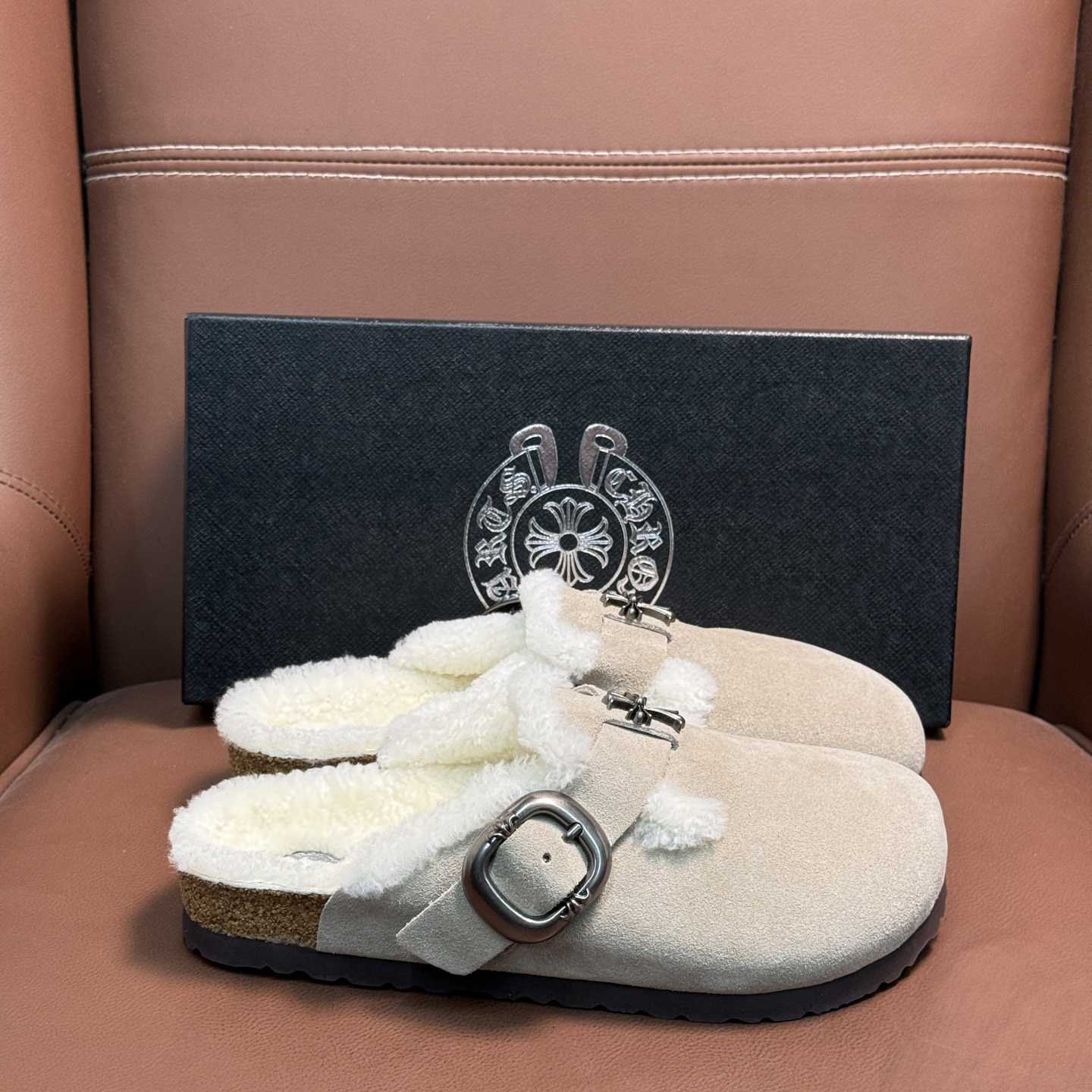 Chrome Hearts Birkenstock Boston Suede Sandals  - DesignerGu