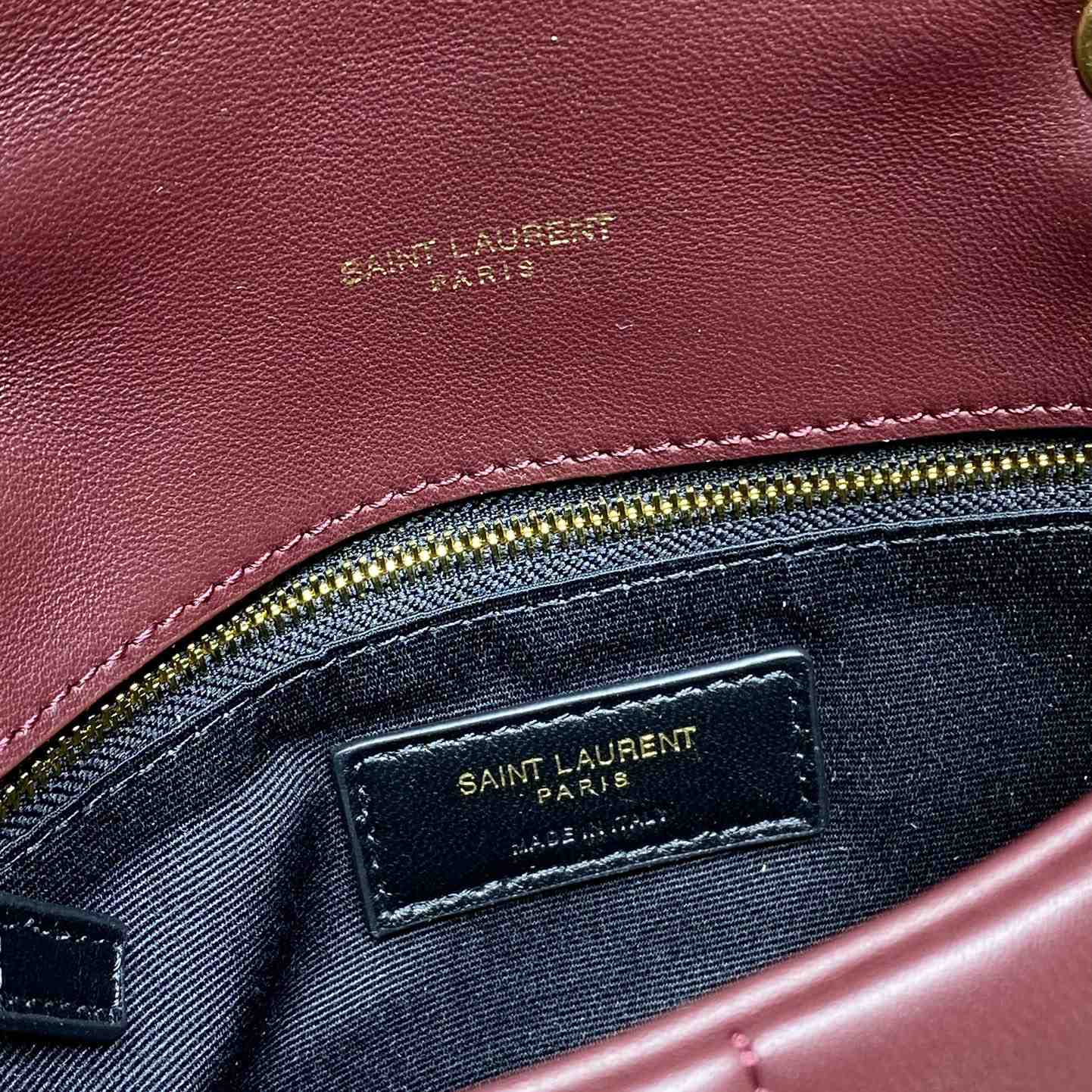 Saint Laurent Toy Puffer In Shiny Leather - DesignerGu