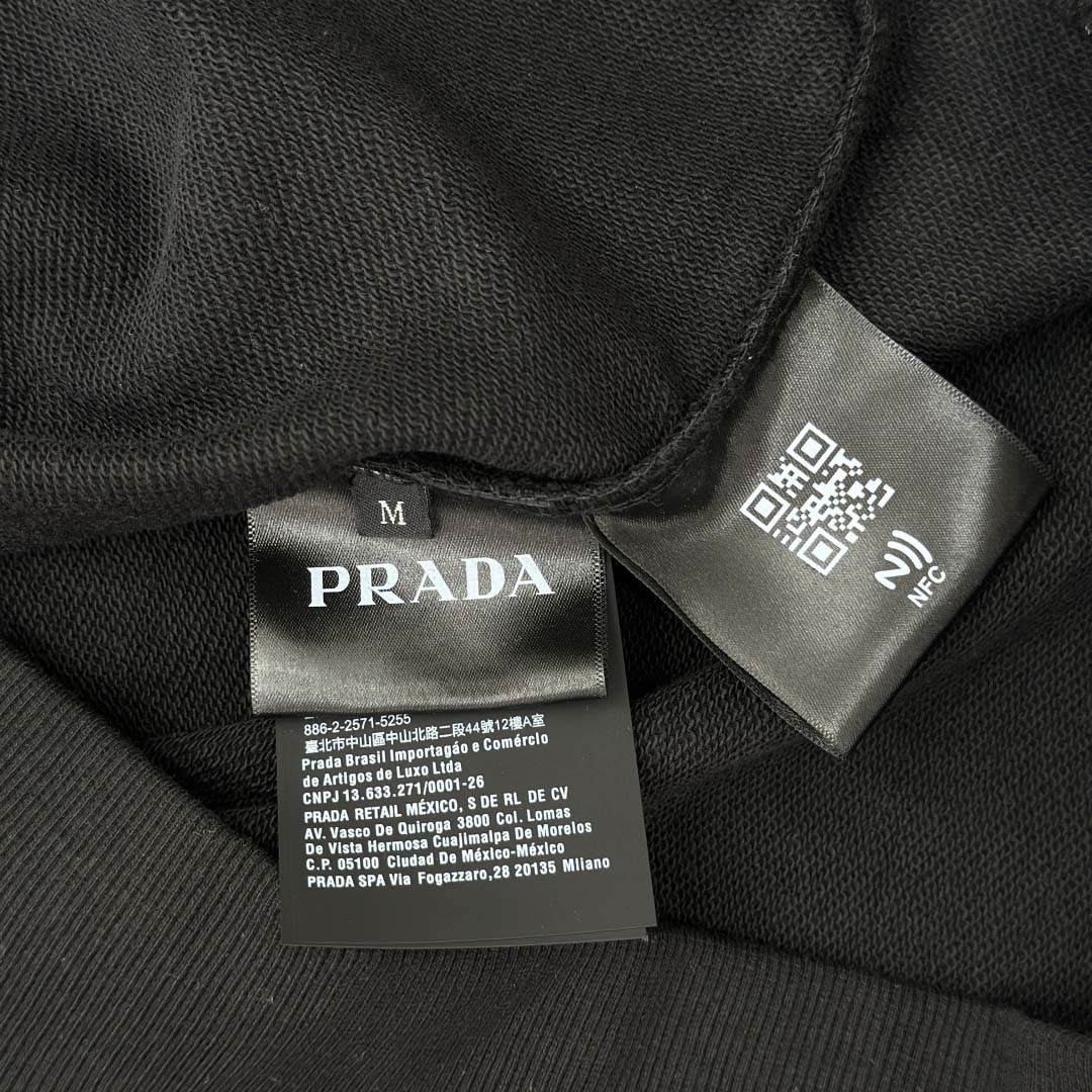 Prada Logo-plaque Technical Cotton Sweatshirt - DesignerGu