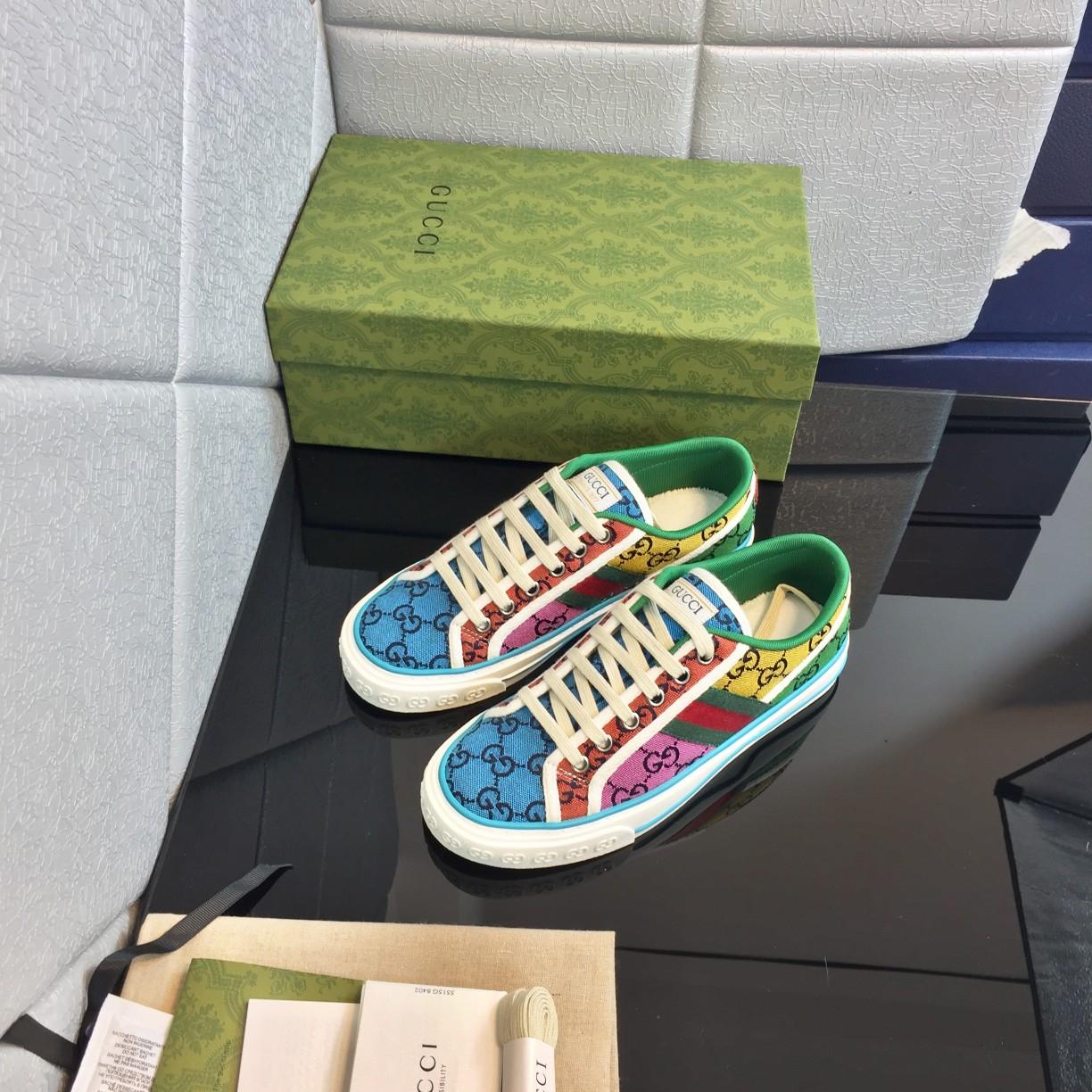 Gucci Multicolor GG Canvas Tennis 1977 Sneakers - DesignerGu