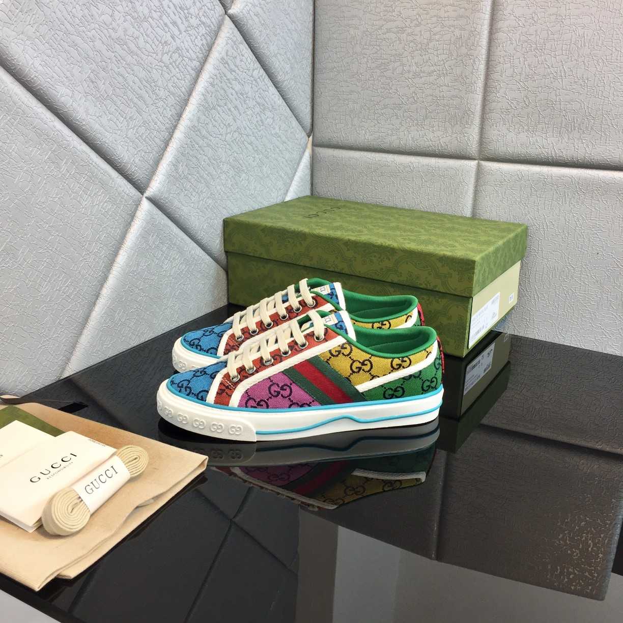 Gucci Multicolor GG Canvas Tennis 1977 Sneakers - DesignerGu