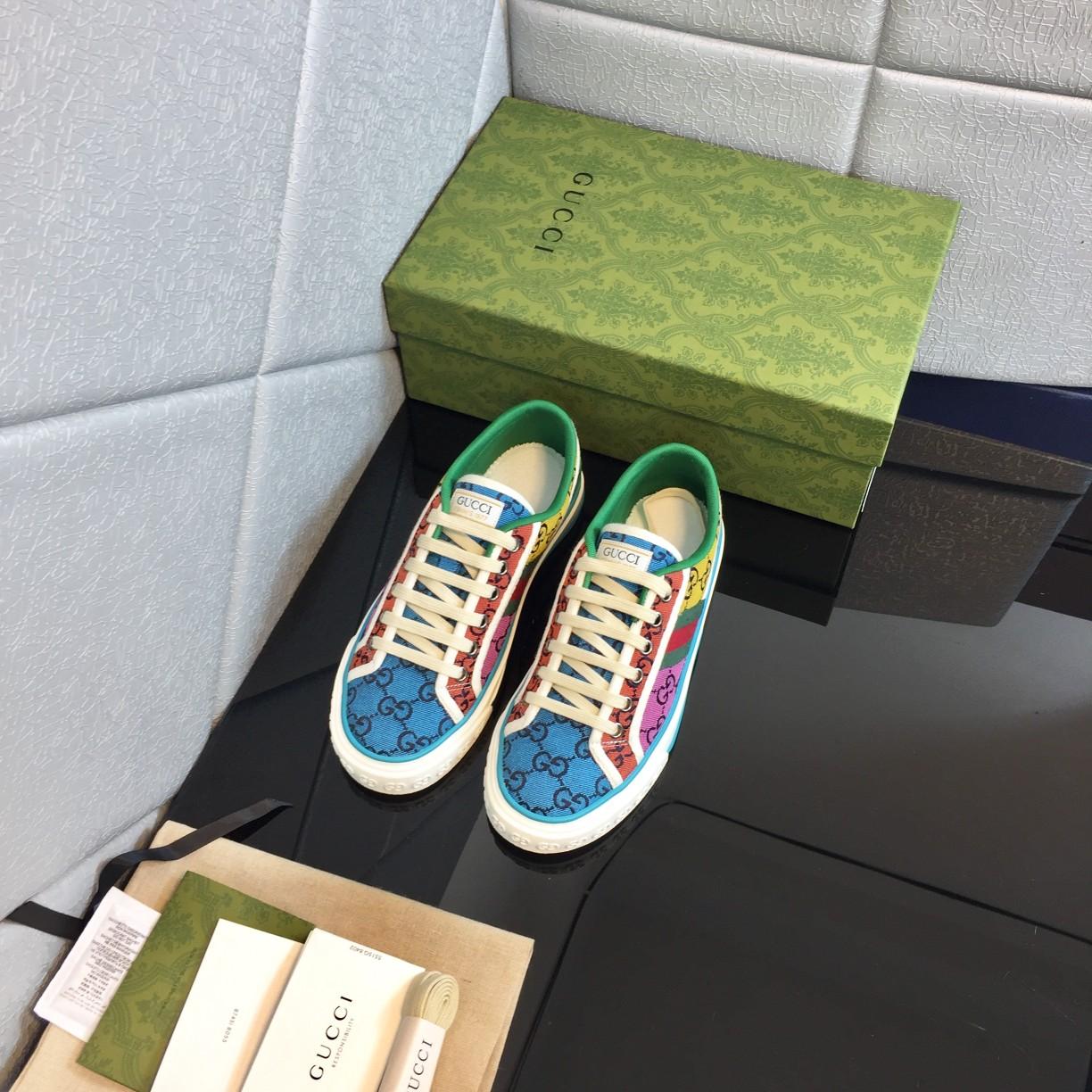 Gucci Multicolor GG Canvas Tennis 1977 Sneakers - DesignerGu
