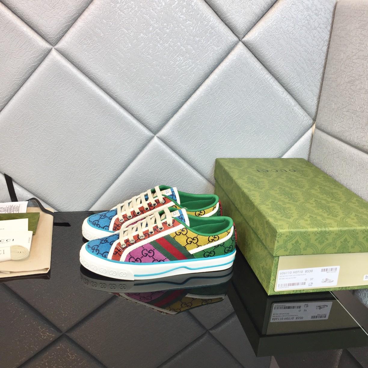 Gucci Multicolor GG Canvas Tennis 1977 Sneakers - DesignerGu
