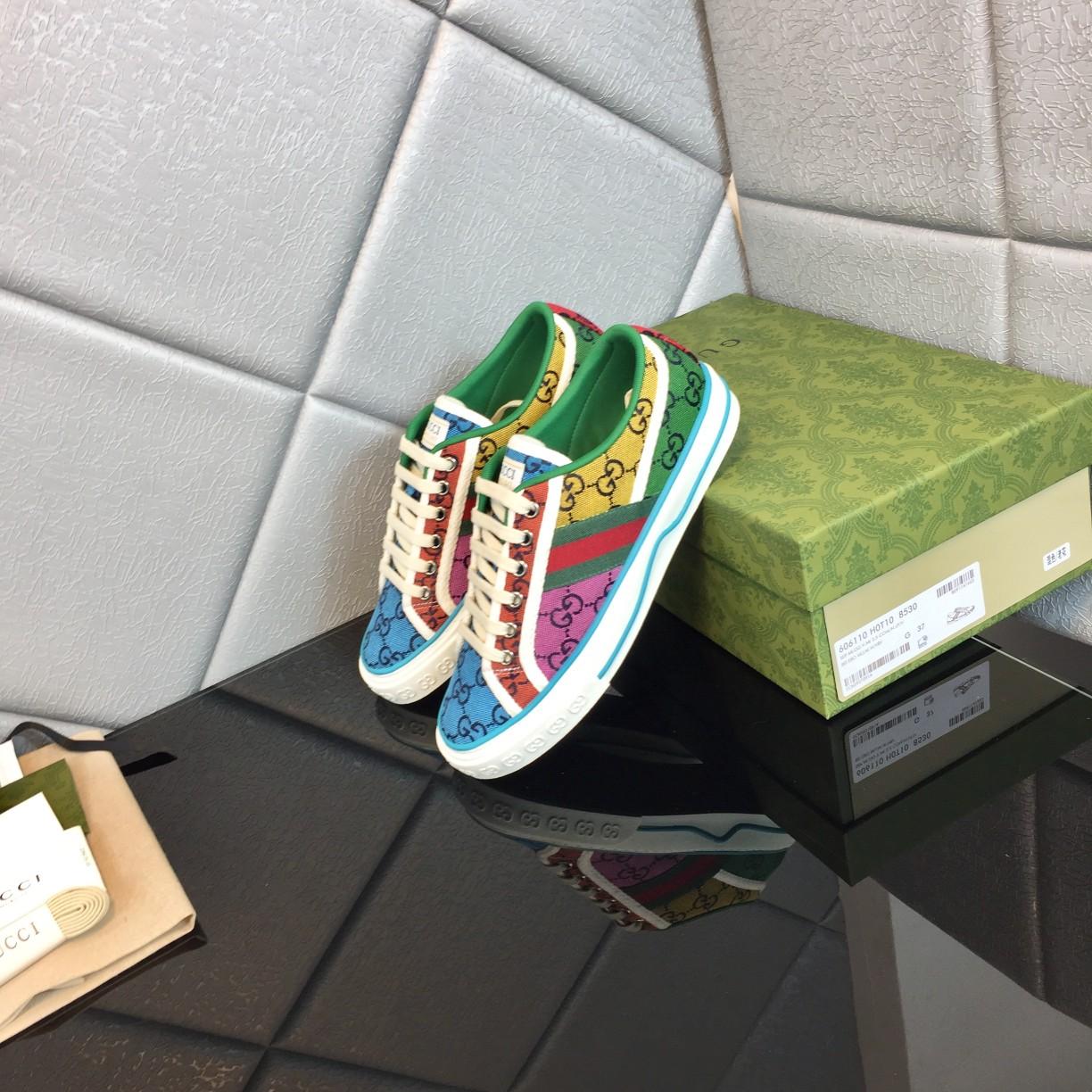 Gucci Multicolor GG Canvas Tennis 1977 Sneakers - DesignerGu