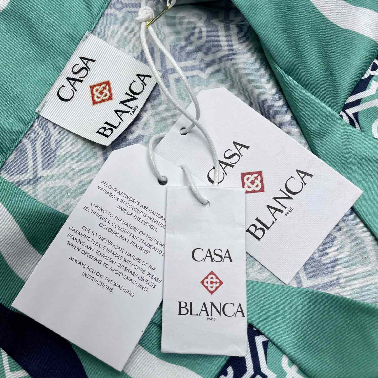 Casablanca Monogram Wave Long Sleeve Silk Shirt   CA3563 - DesignerGu