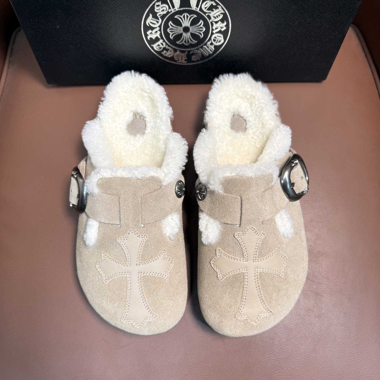 Chrome Hearts Birkenstock Boston Suede Sandals  - DesignerGu