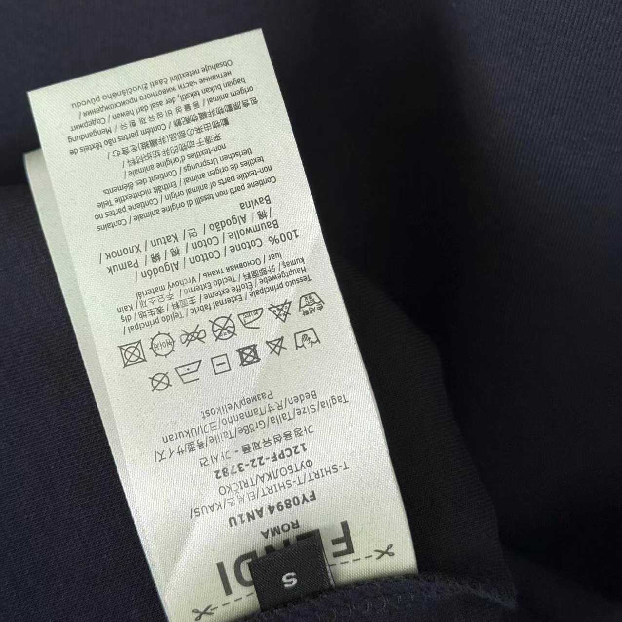 Fendi Blue Cotton T-shirt - DesignerGu