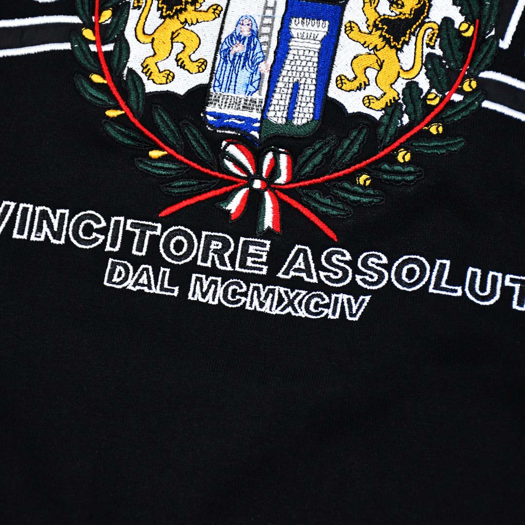 Supreme Crest Appliqué Half Zip Pullover 'Black' - DesignerGu