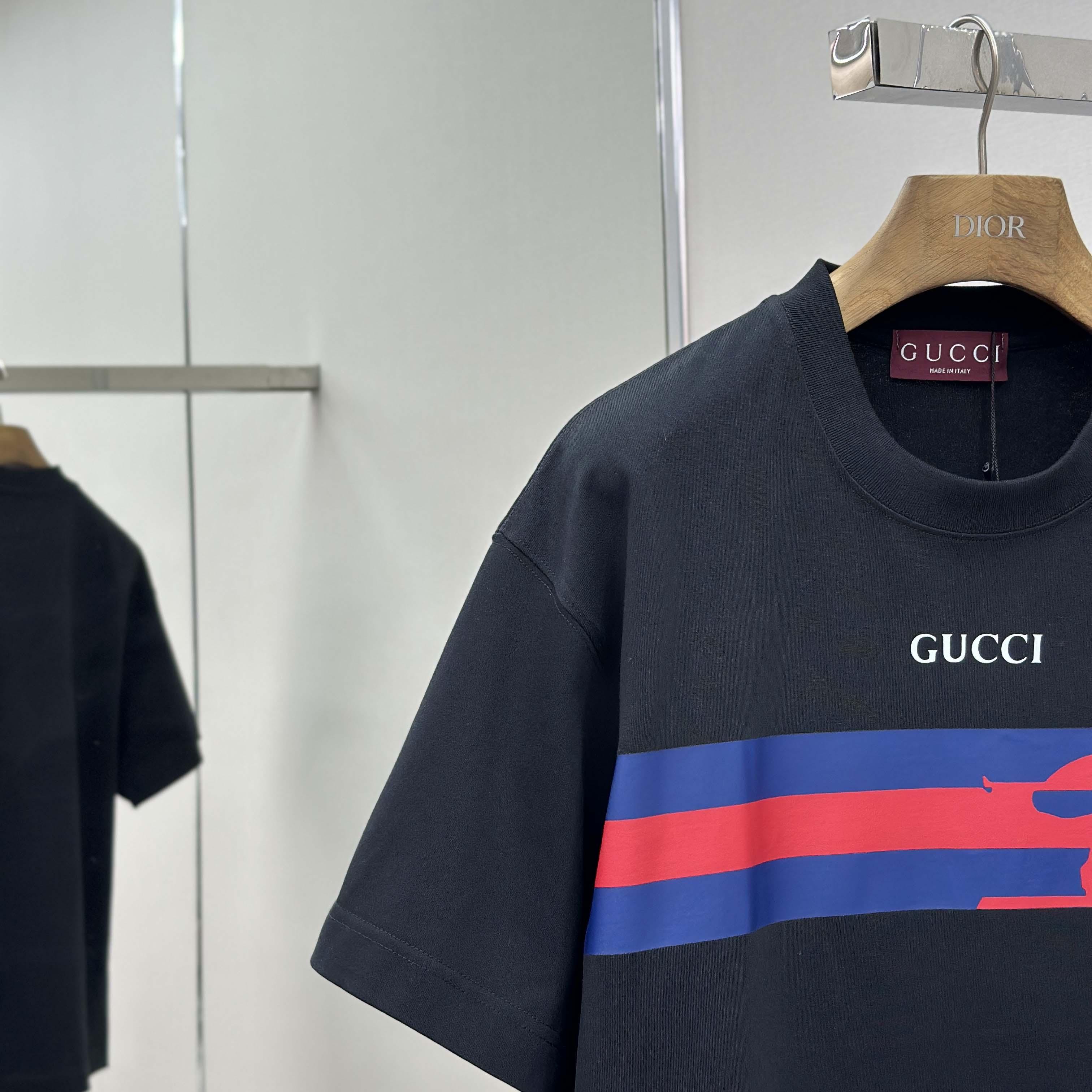 Gucci Cotton Jersey T-shirt With Print - DesignerGu