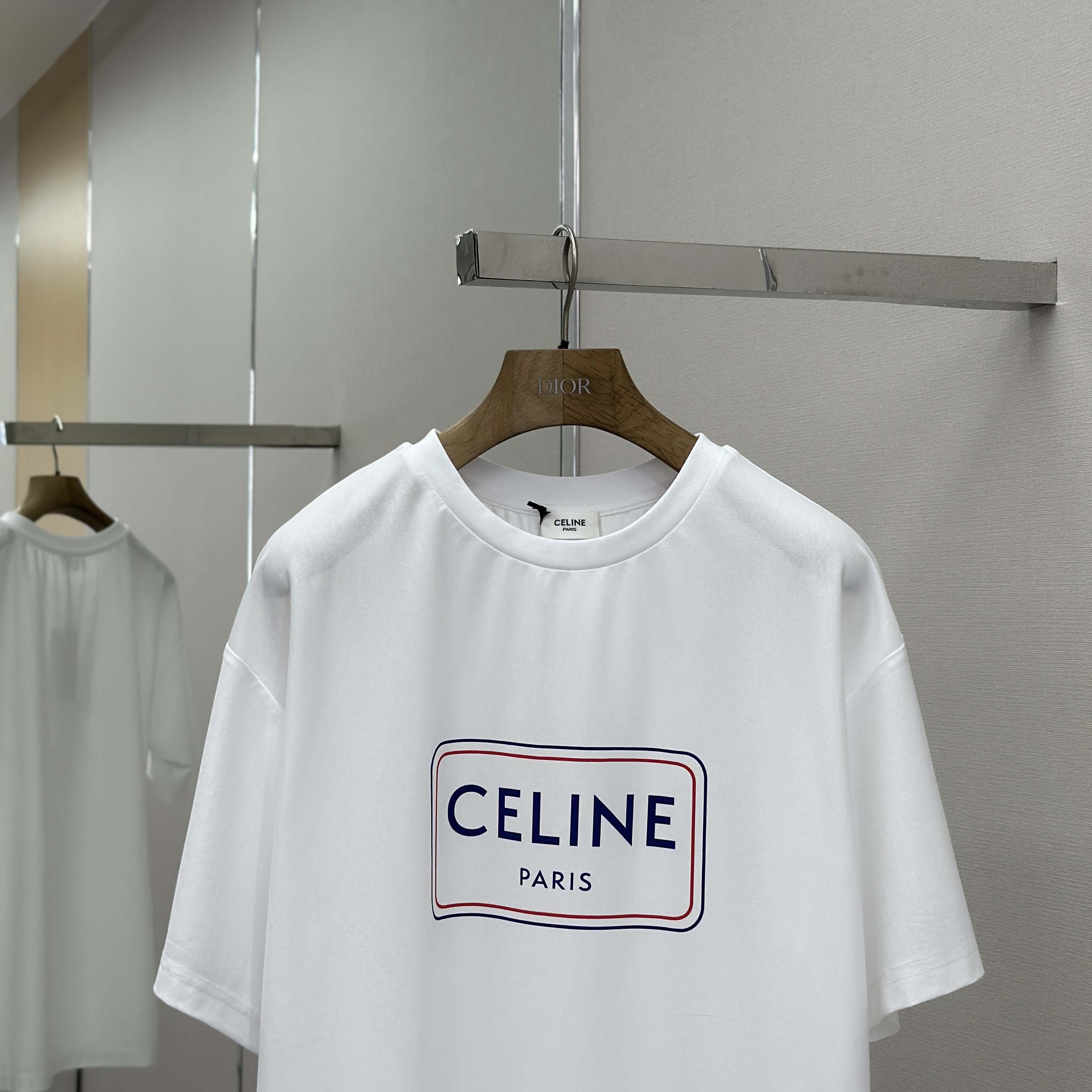 Celine Loose T-shirt In Cotton Jersey - DesignerGu