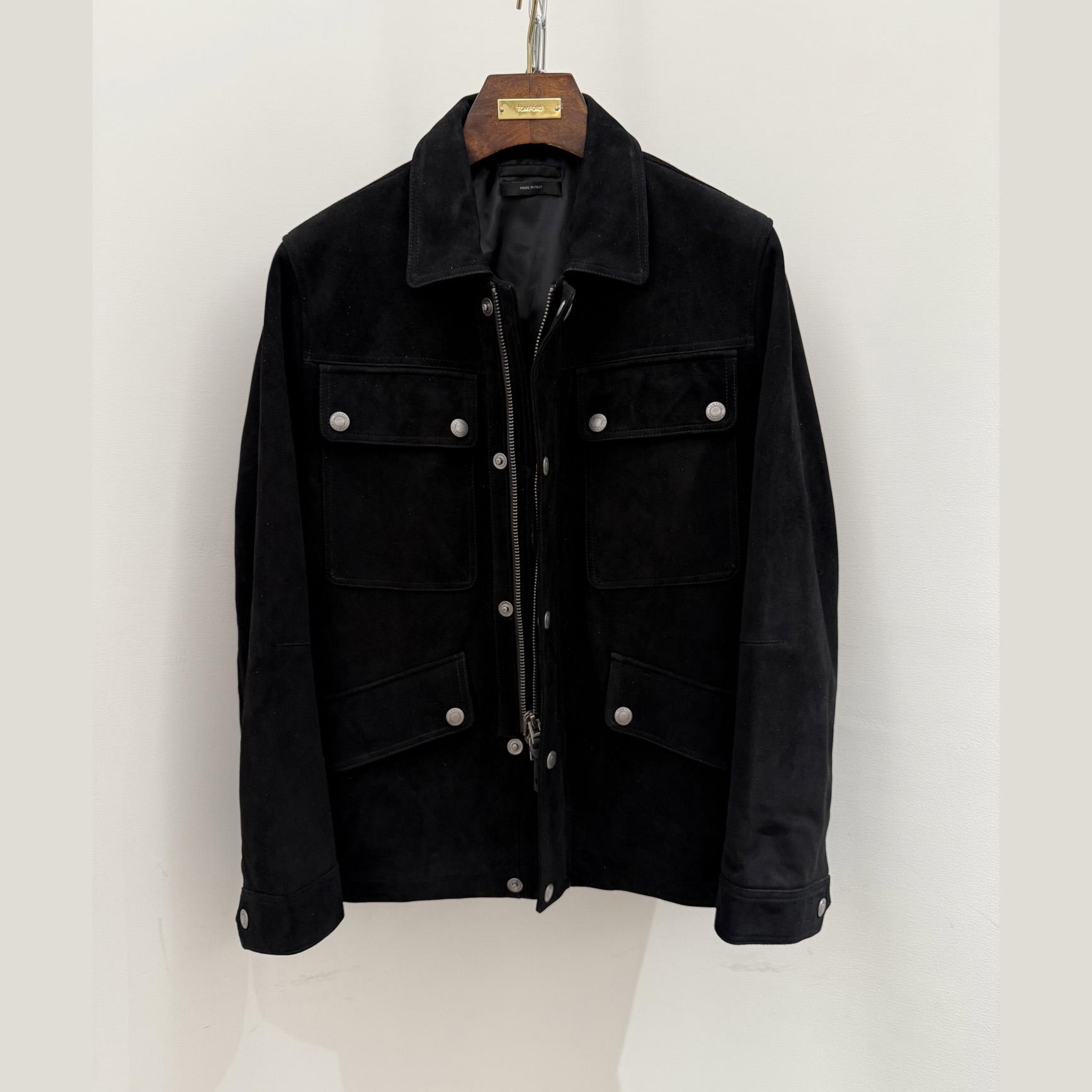 Tom Ford Men's Suede Motor Jacket - DesignerGu