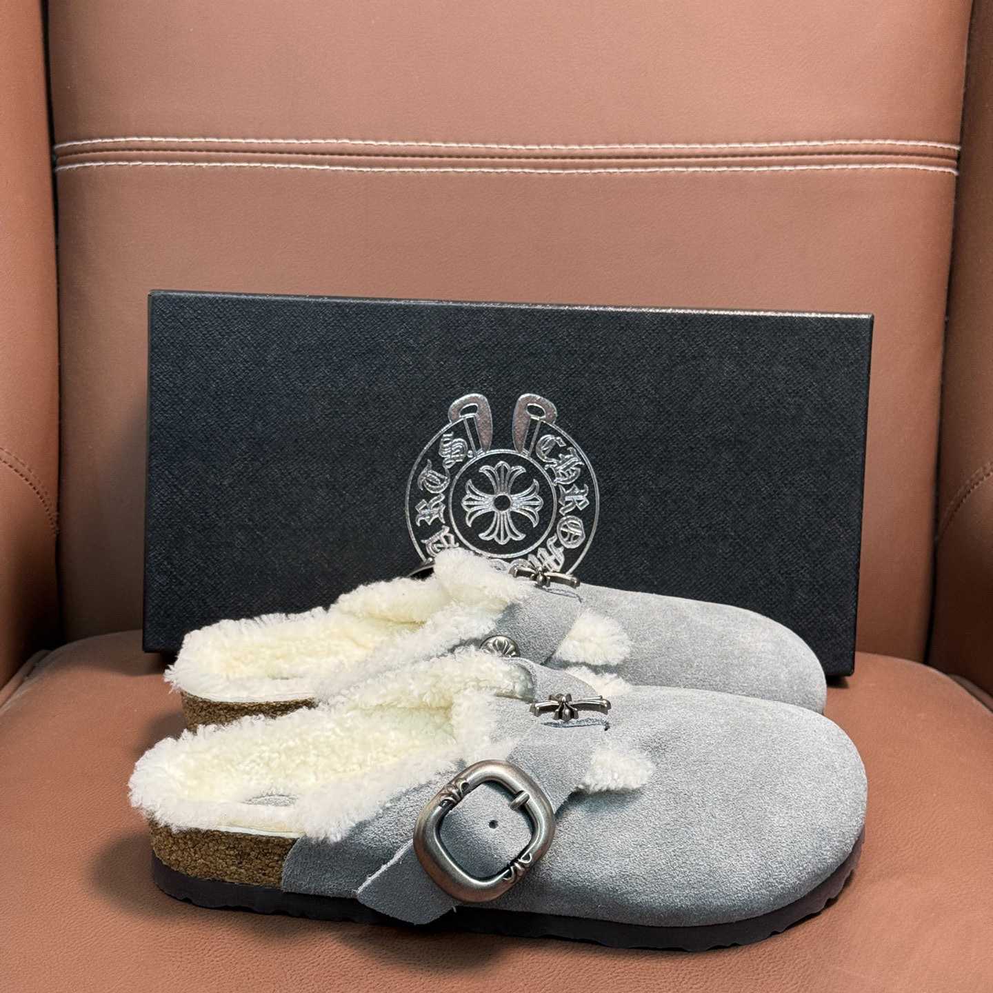 Chrome Hearts Birkenstock Boston Suede Sandals  - DesignerGu