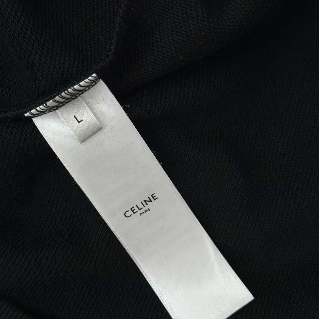 Celine Triomphe Loose Hoodie In Cashmere Cotton - DesignerGu