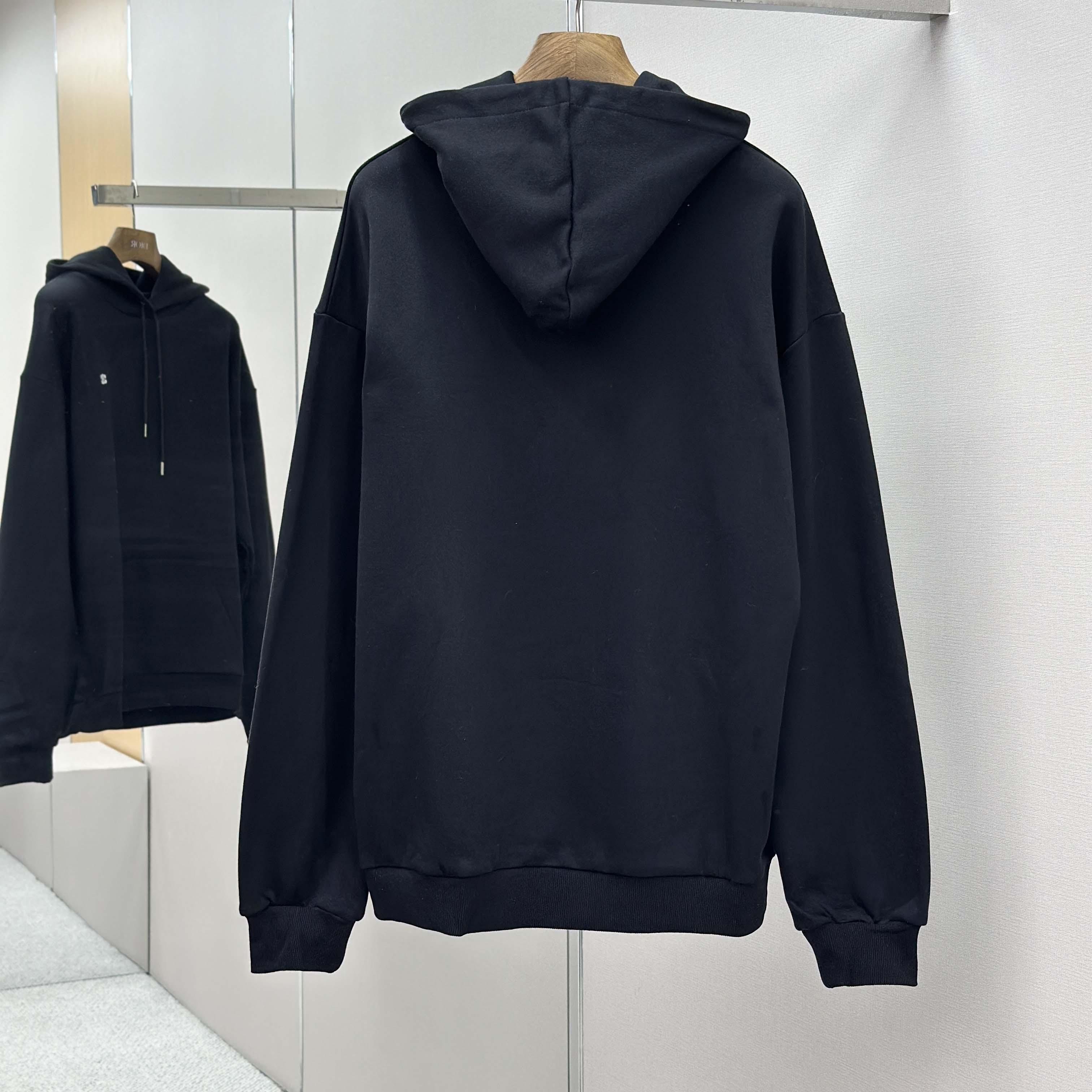 Celine Triomphe Loose Hoodie In Cashmere Cotton - DesignerGu