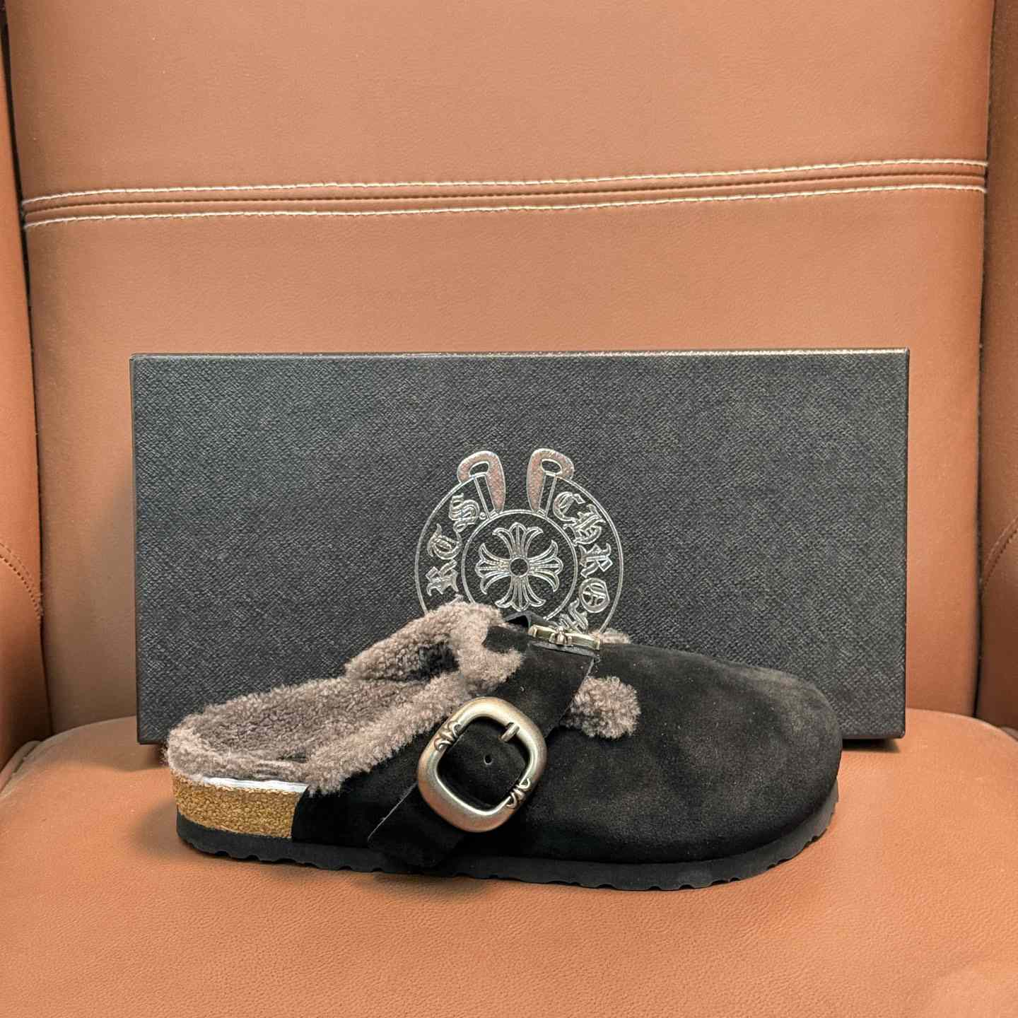 Chrome Hearts Birkenstock Boston Suede Sandals  - DesignerGu