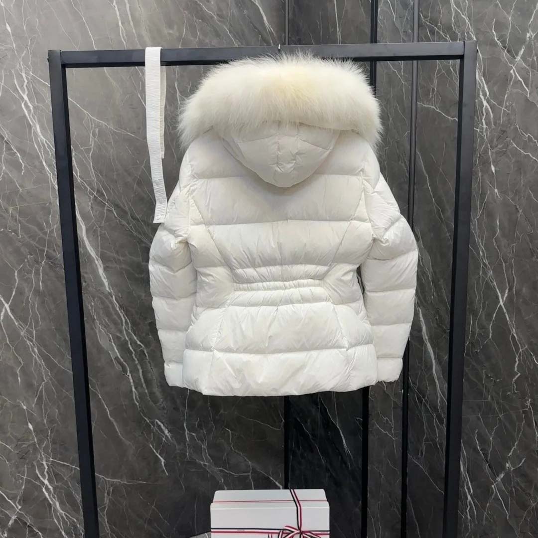 Moncler Belted Puffer Jacket With A Fur-trimmed Hood - DesignerGu