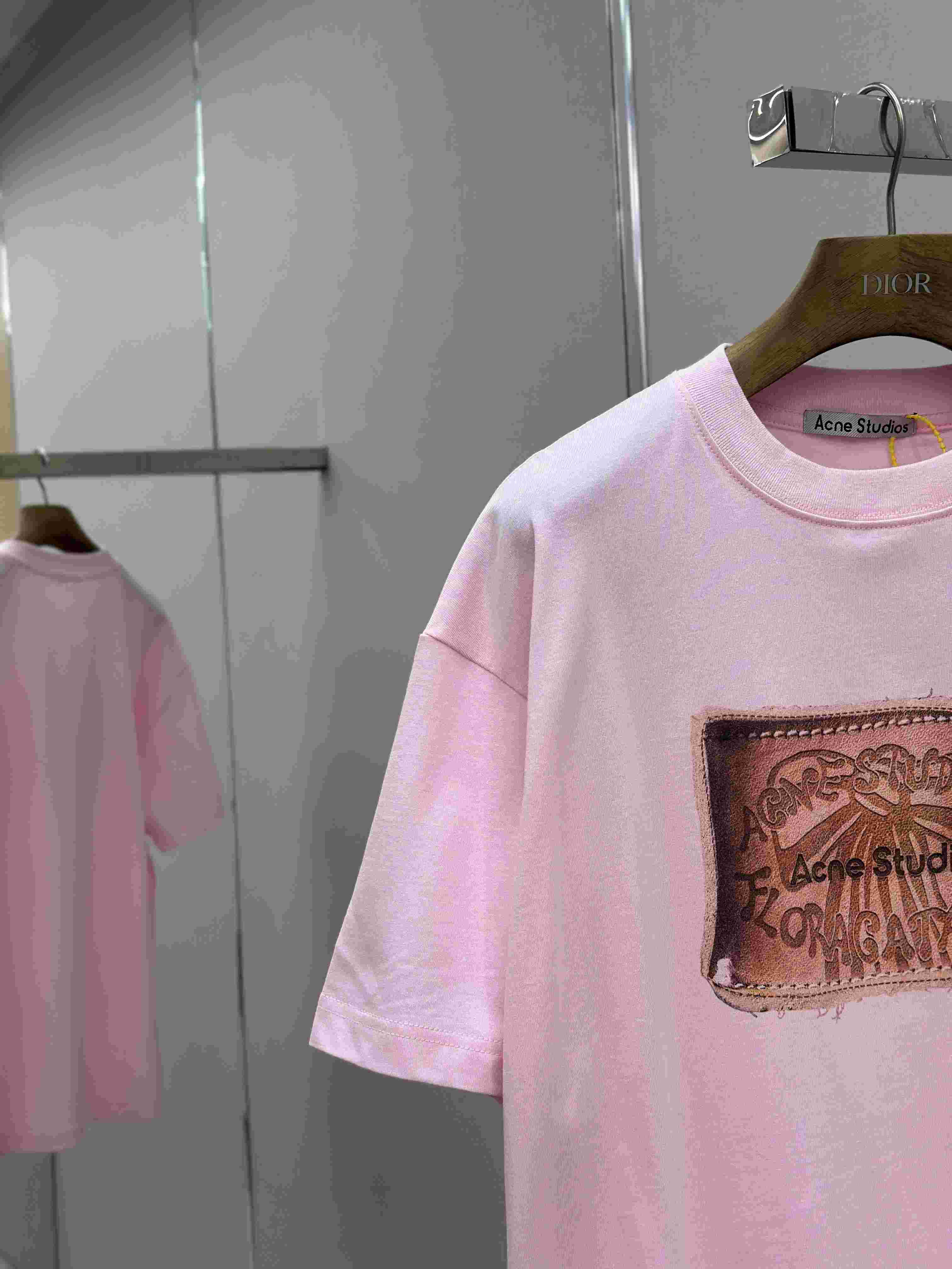 Acne Studios Logo T-shirt-Baby pink - DesignerGu