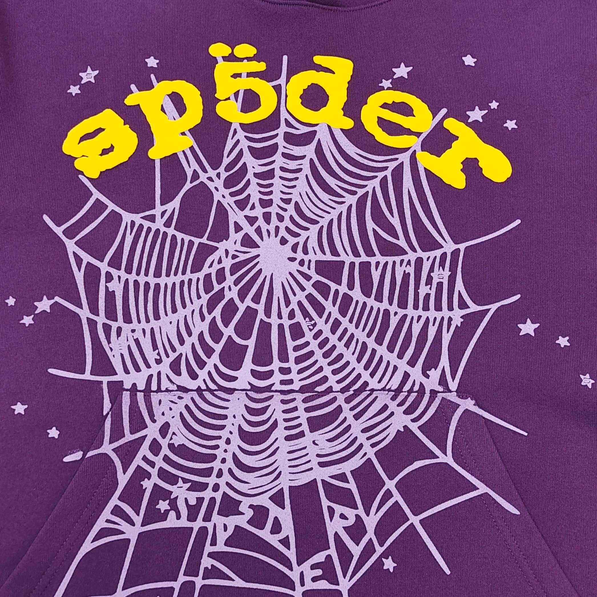 Sp5der OG Web V2 Hoodie 'Purple' - DesignerGu