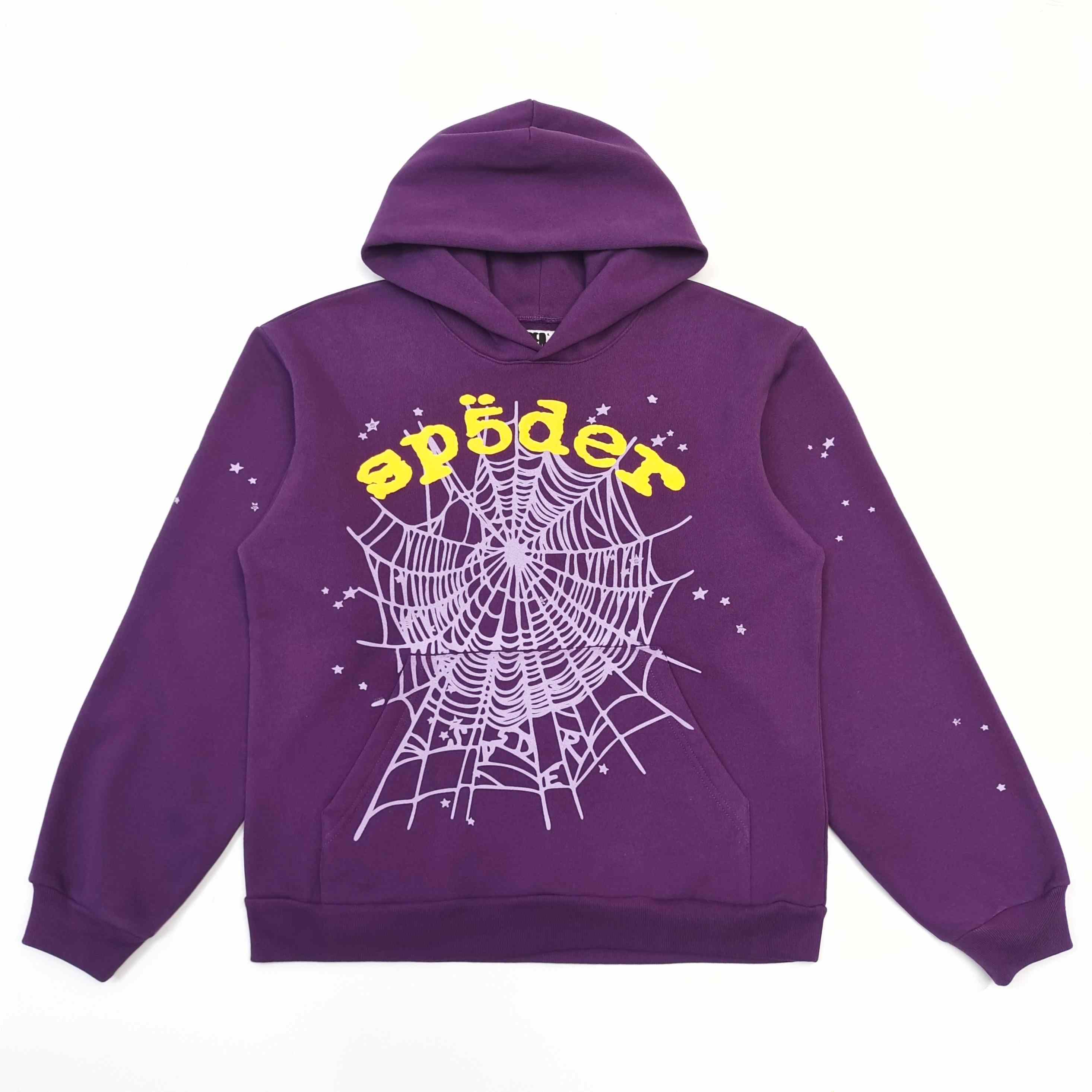 Sp5der OG Web V2 Hoodie 'Purple' - DesignerGu