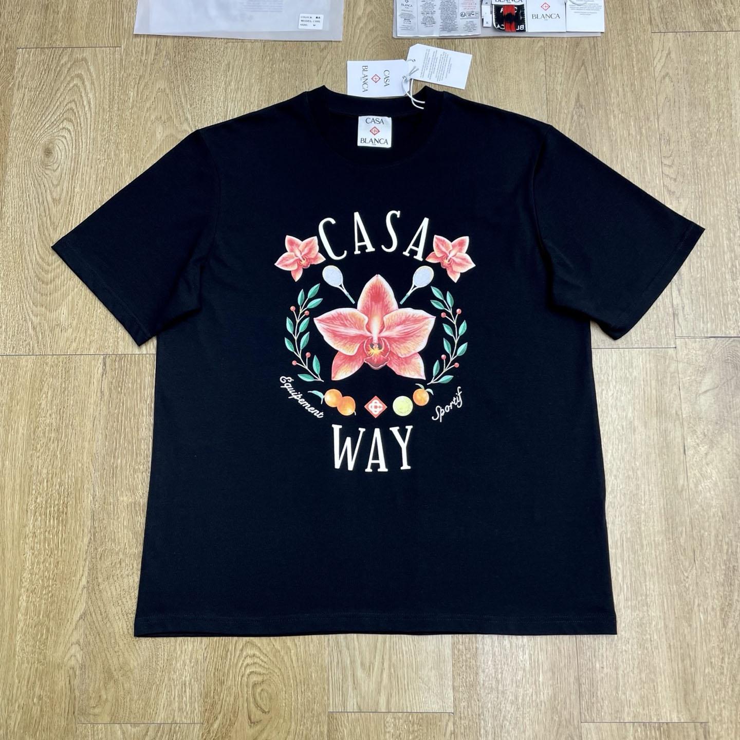 Casablanca Orchid Logo Short Sleeve T‑Shirt C1135 - DesignerGu