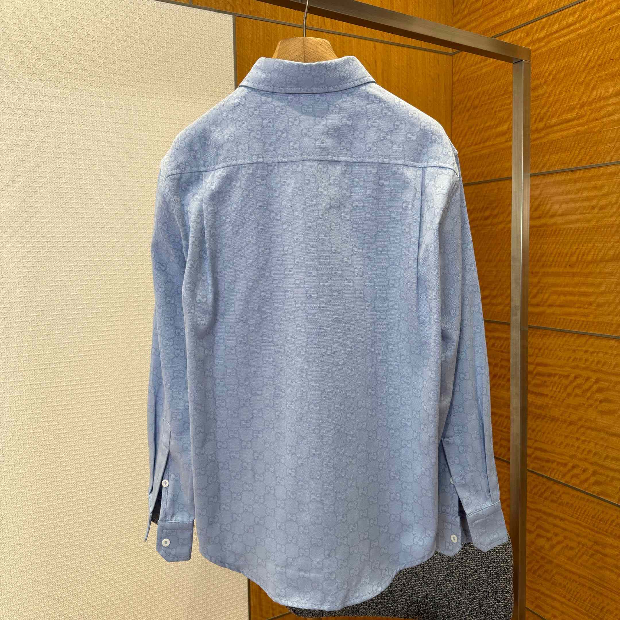 Gucci GG Oxford Cotton Shirt With Embroidery - DesignerGu