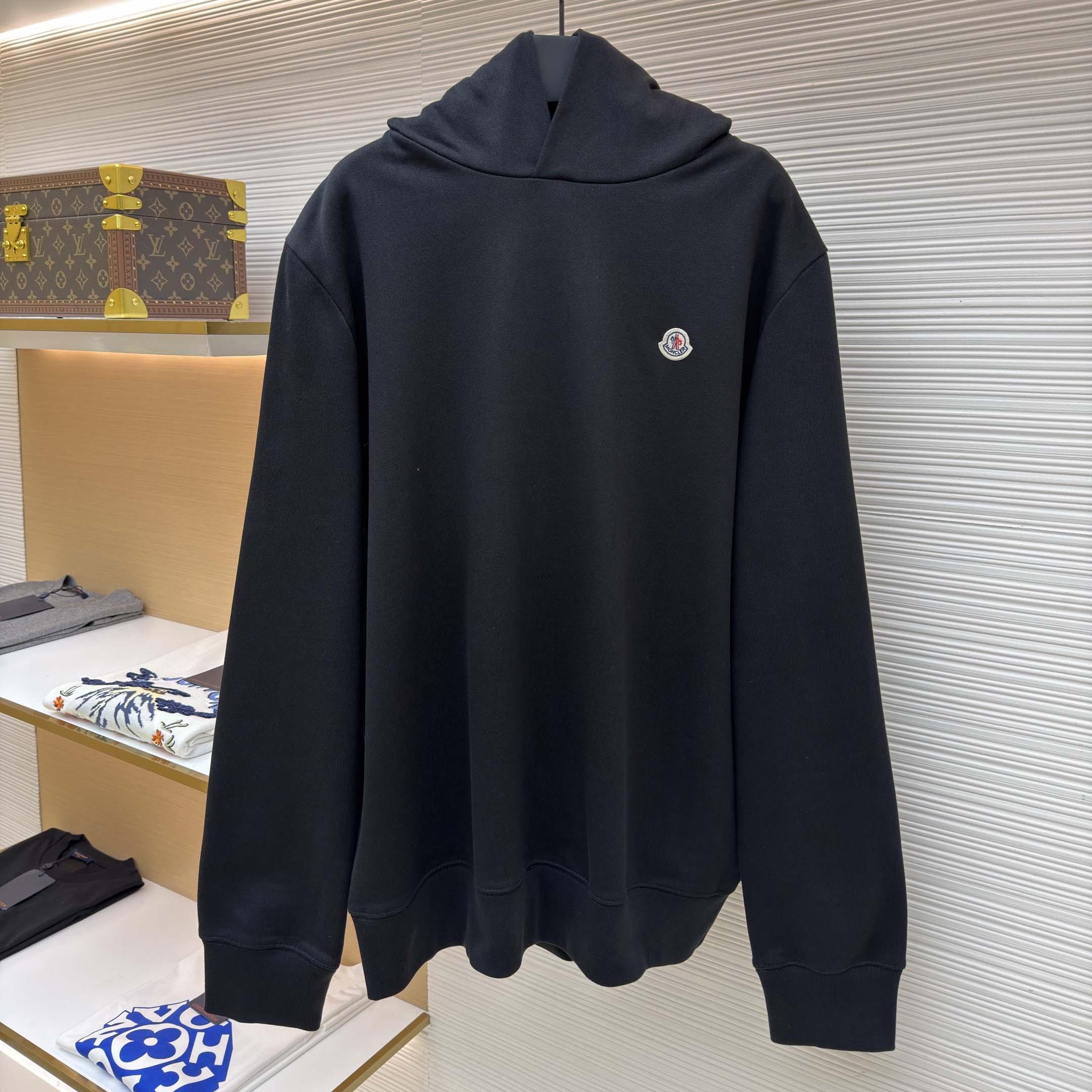 Moncler Logo Patch Cotton Hoodie - DesignerGu