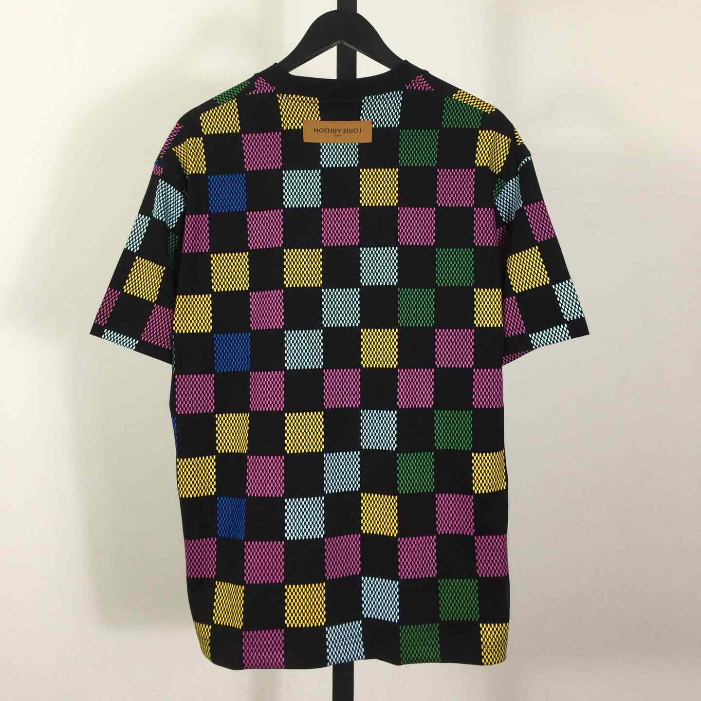 Louis Vuitton Damier Jacquard Short-sleeved Crewneck T-shirt - DesignerGu