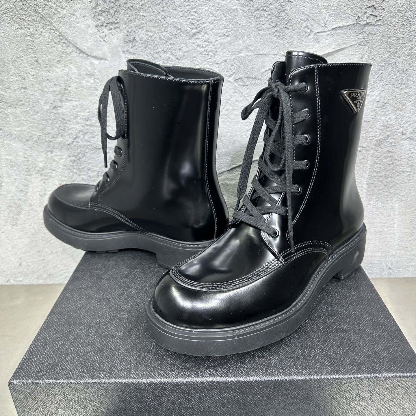 Prada Wmns Brushed Leather Boot 'Black' - DesignerGu